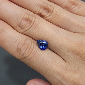 2.02 carat pear-cut Royal Blue sapphire