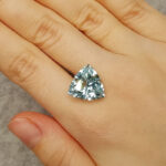 7.57 ct trillion cut Sri Lankan aquamarine