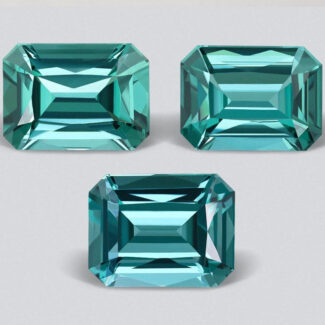 Set of 3 Octagon-Cut Indigolites, 4.72 ct