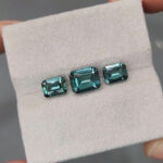 Set of 3 Octagon-Cut Indigolites, 4.72 ct